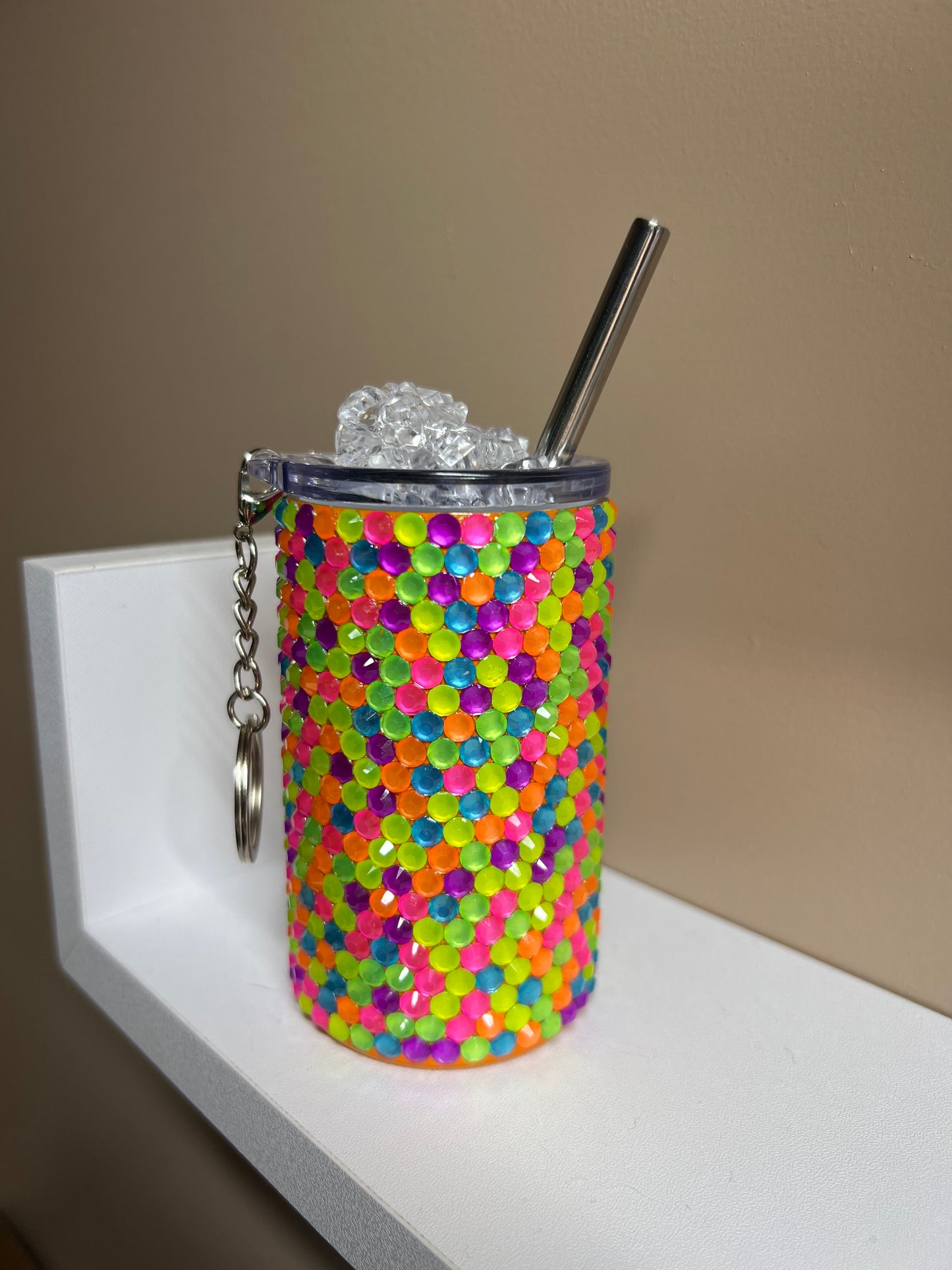 3 oz Rhinestone Shot Glass with Keychain - Ready to Ship