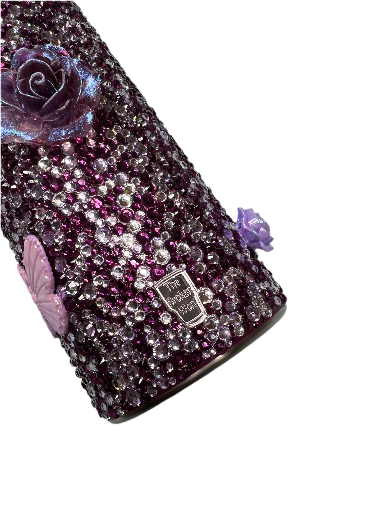 20 oz Purple Embellishment Rhinestone Drinking Tumbler Ready To Ship