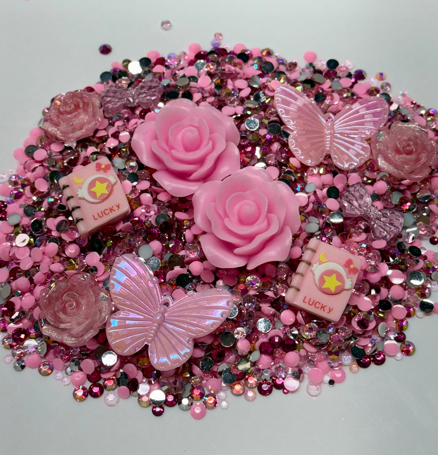Pink Book Rhinestone and Embellishment Mix