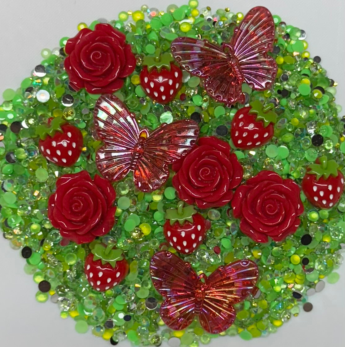 Strawberry Patch Rhinestone and Embellishment Mix