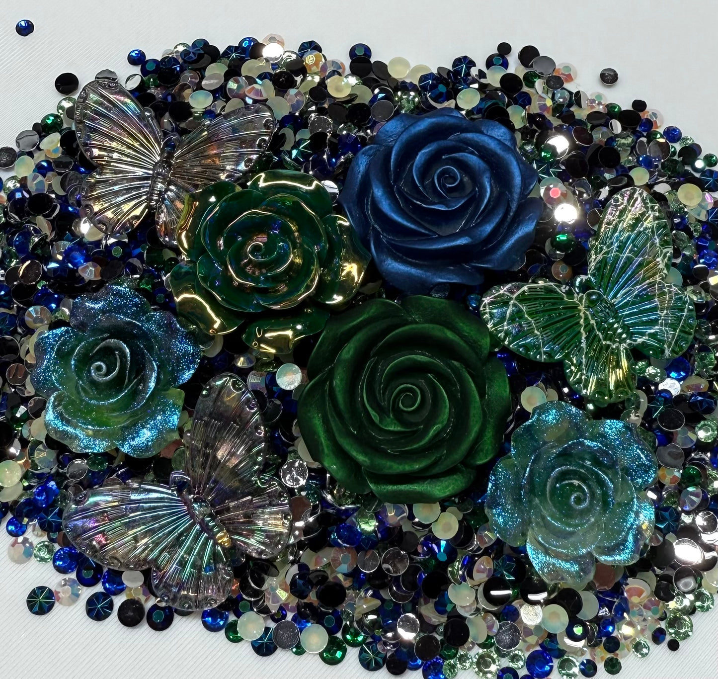 Emerald Abyss Rhinestone and Embellishment Mix