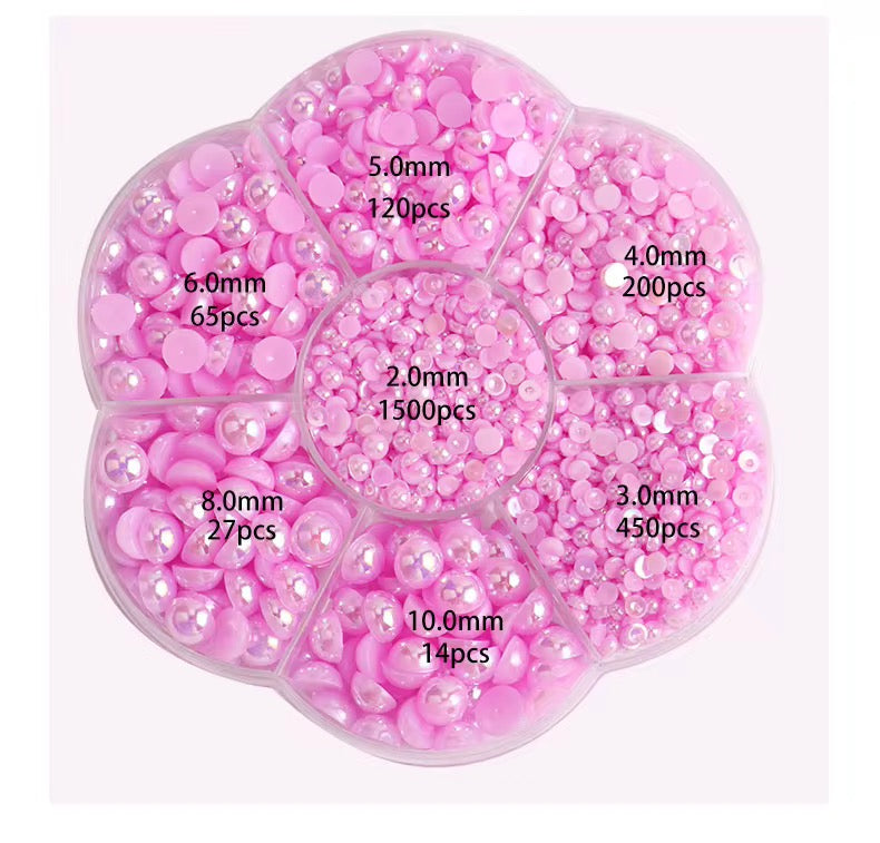 Half Pearl Flatback Beads