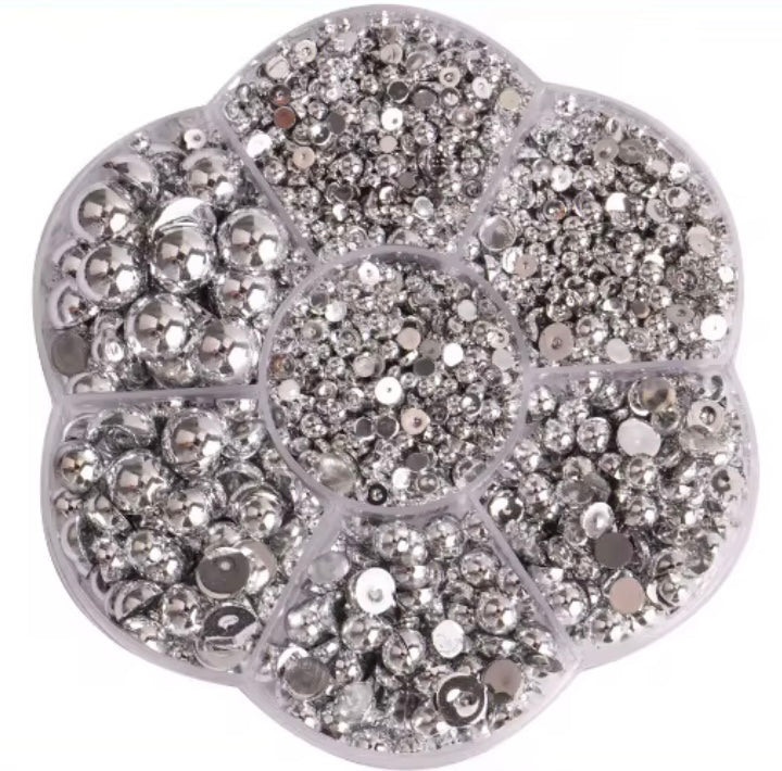 Half Pearl Flatback Beads