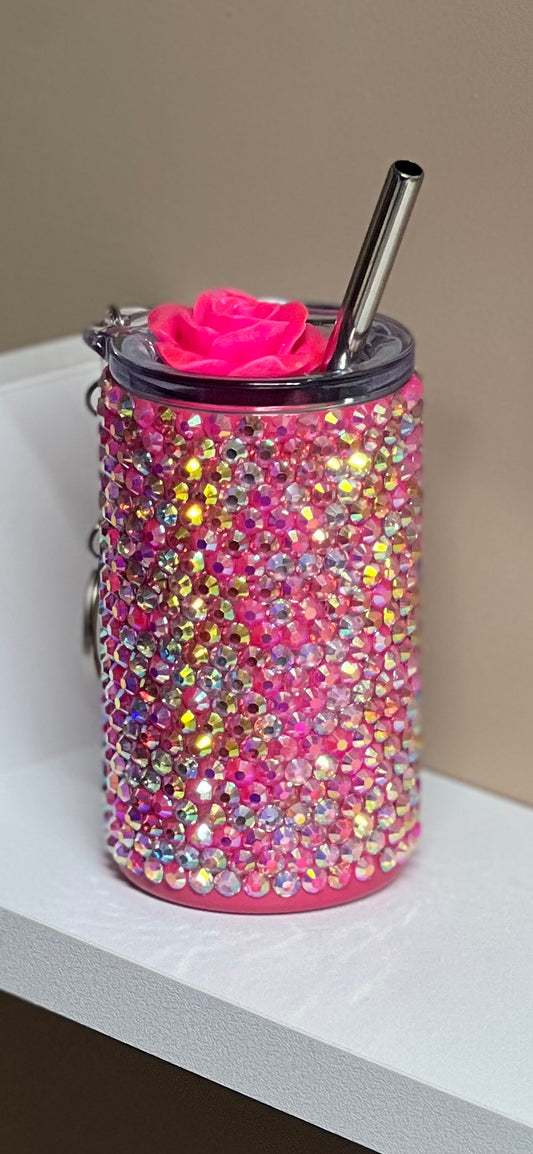 3 oz Rhinestone Shot Glass with Keychain - Ready to Ship