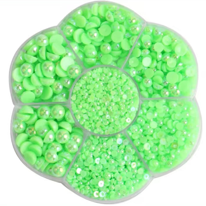 Half Pearl Flatback Beads