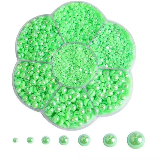 Half Pearl Flatback Beads