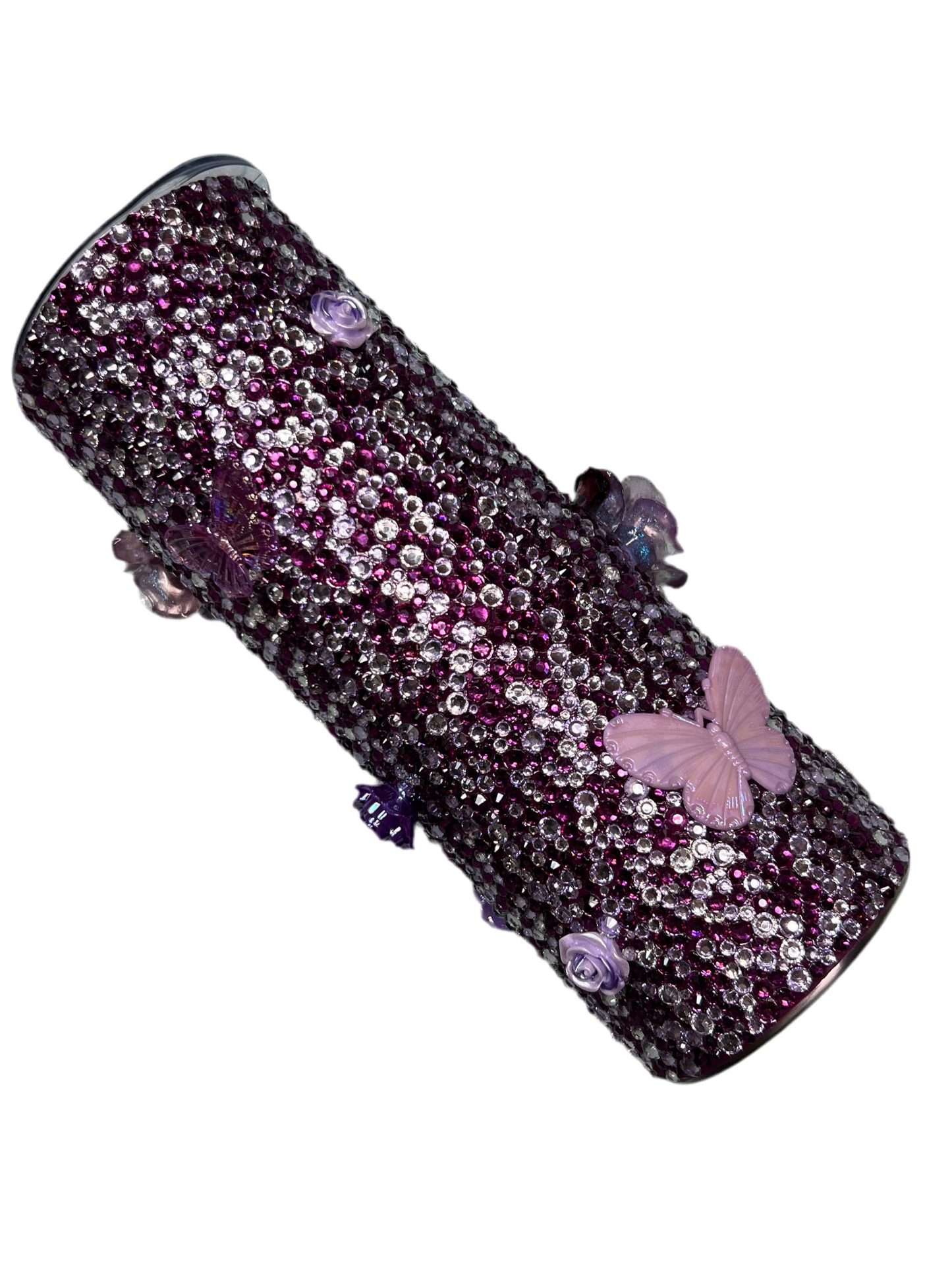 20 oz Purple Embellishment Rhinestone Drinking Tumbler Ready To Ship