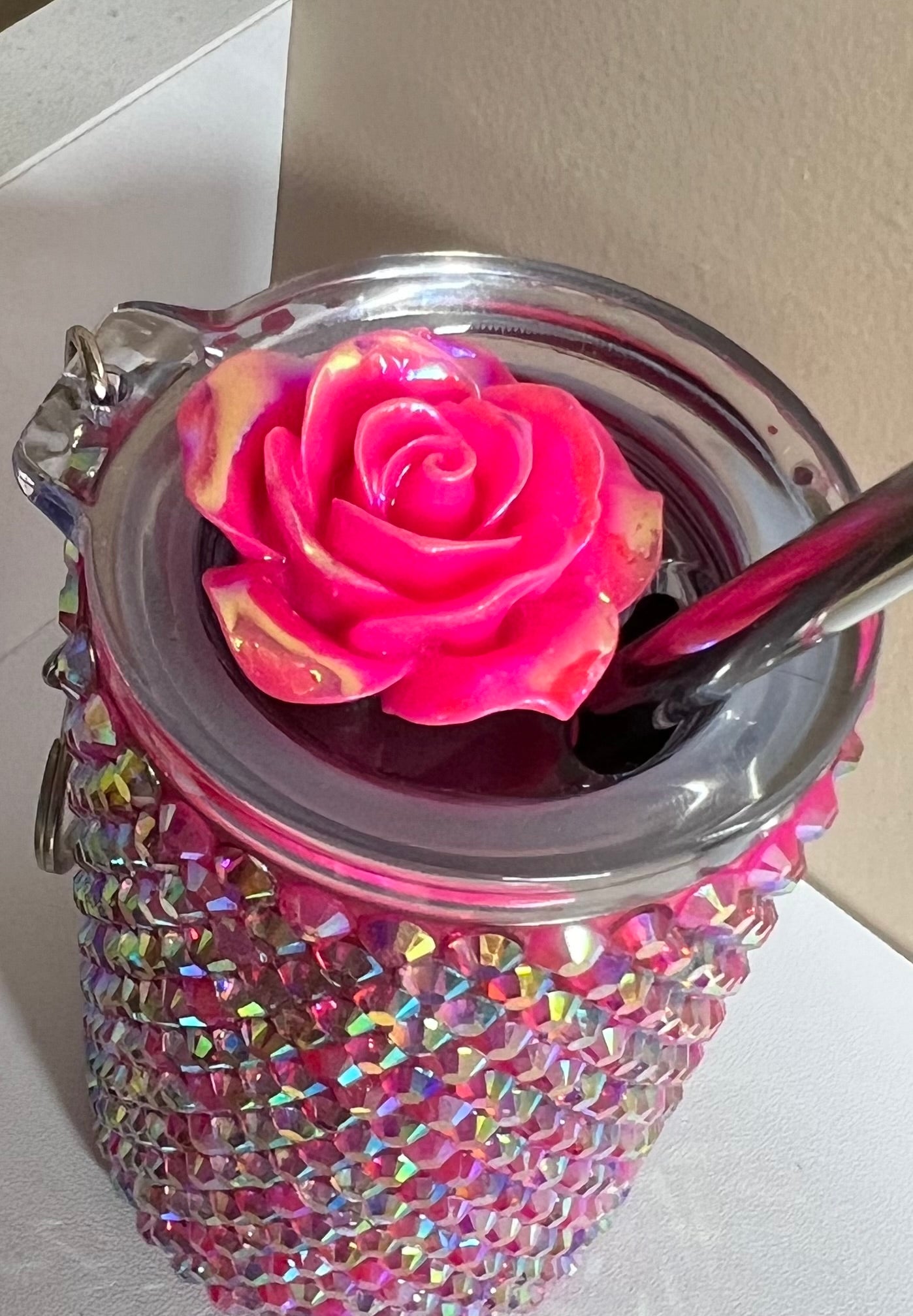 3 oz Rhinestone Shot Glass with Keychain - Ready to Ship