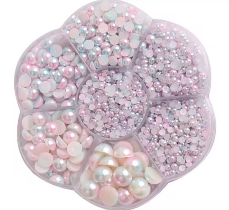 Half Pearl Flatback Beads