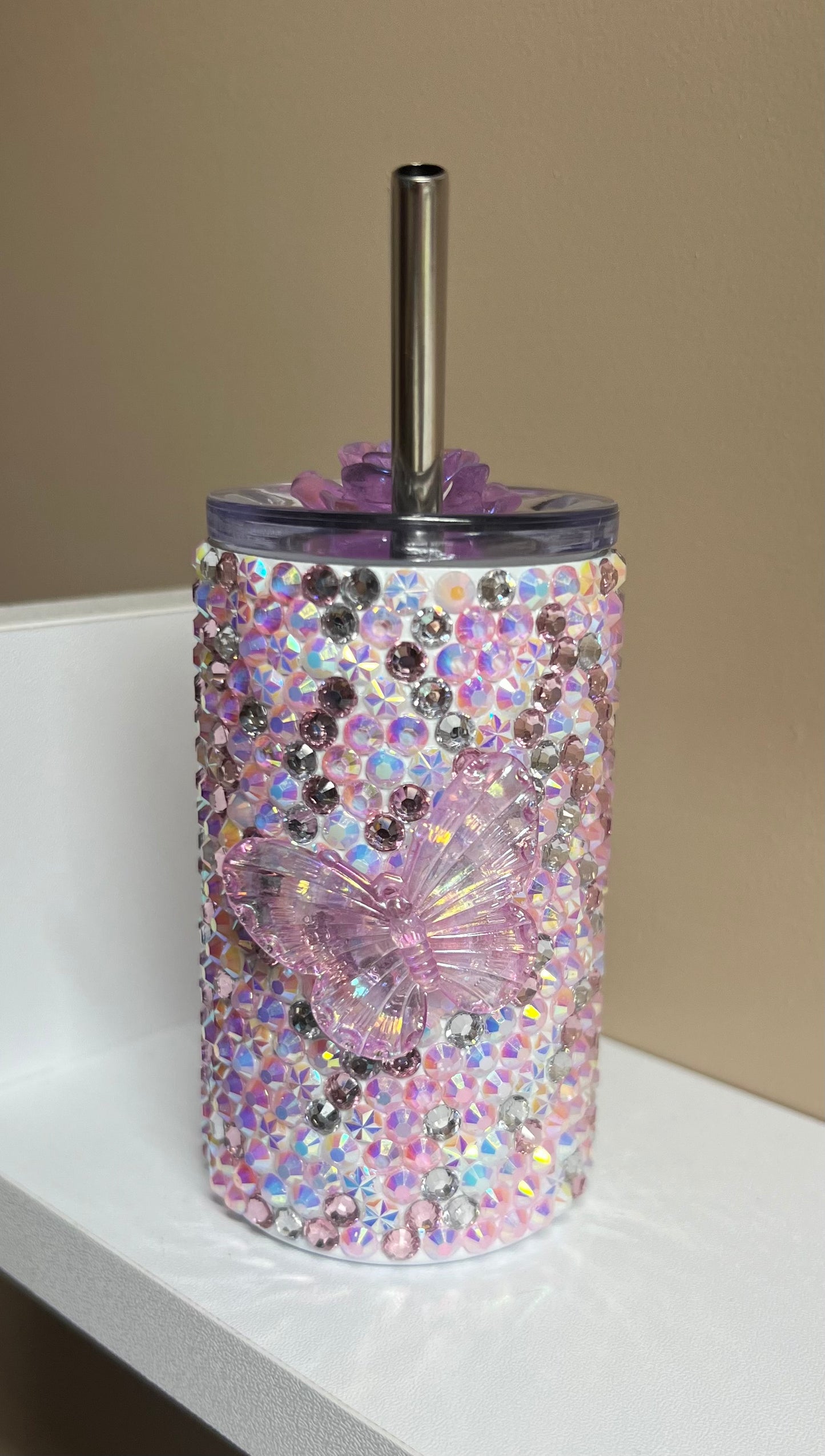 3 oz Rhinestone Shot Glass with Keychain - Ready to Ship