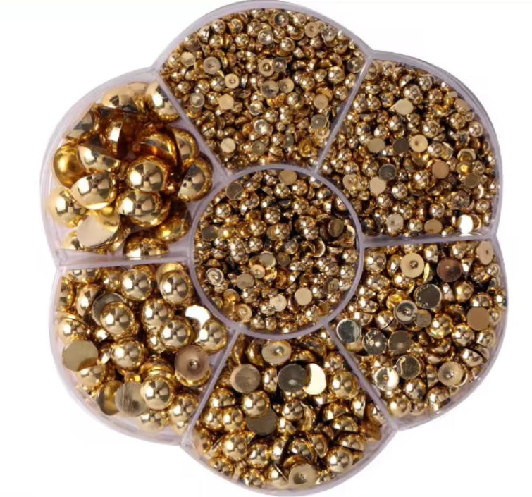 Half Pearl Flatback Beads