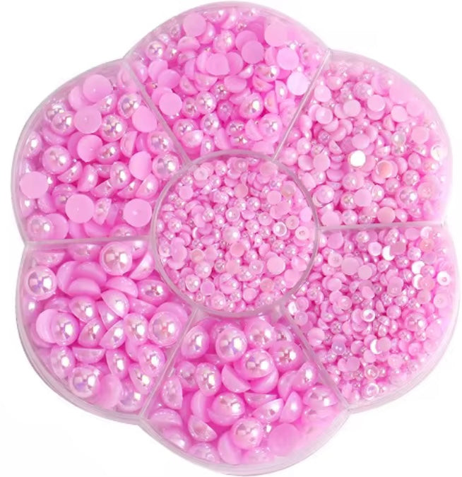 Half Pearl Flatback Beads