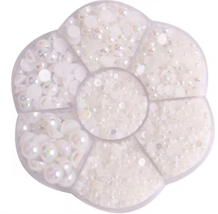 Half Pearl Flatback Beads
