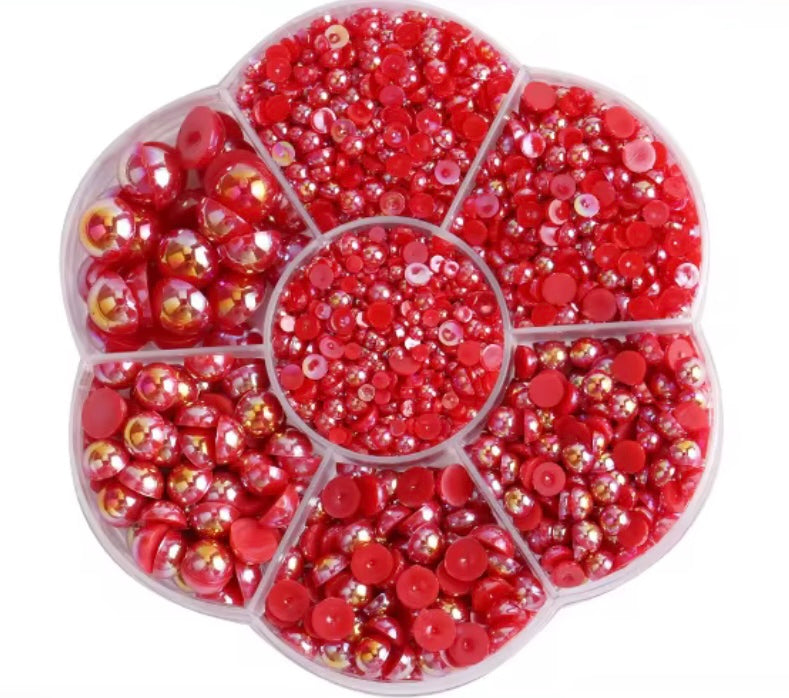 Half Pearl Flatback Beads