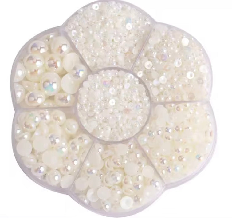 Half Pearl Flatback Beads