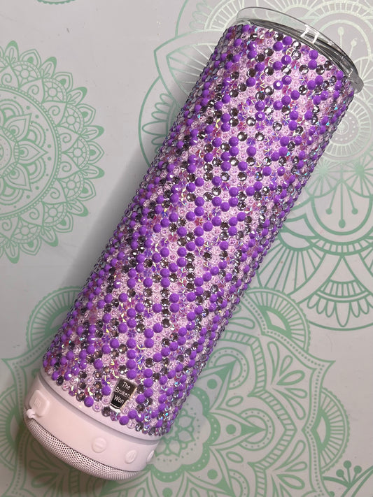 20 Oz Rhinestone Drinking Tumbler Bluetooth Speaker Ready to Ship
