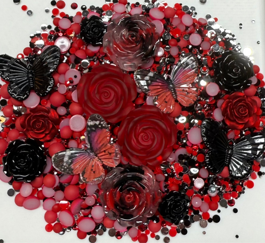 Red Velvet Rhinestone and Embellishment Mix