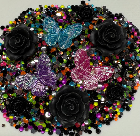 Rainbow Rave Rhinestone and Embellishment Mix