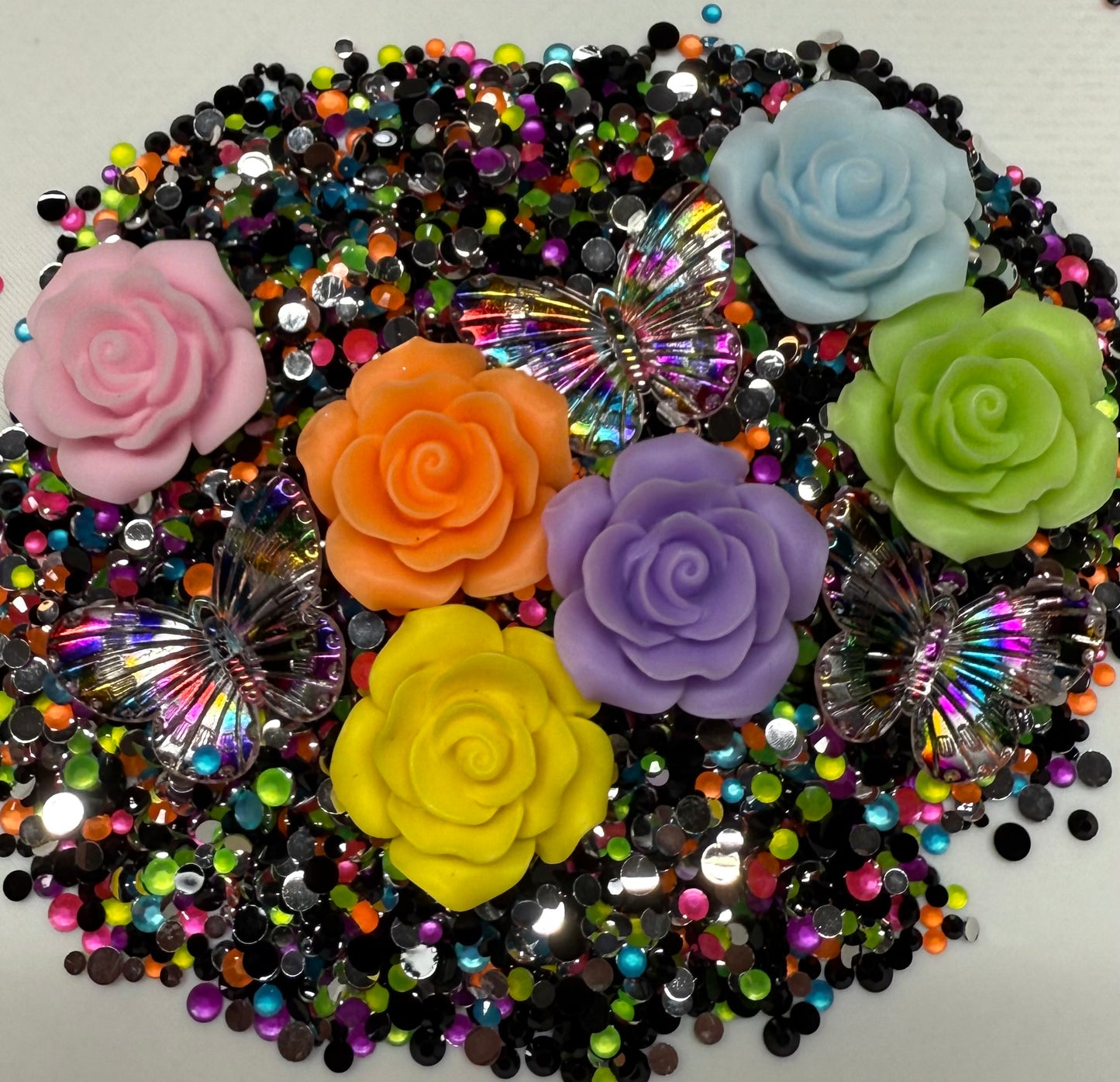 Neon Lights Rhinestone and Embellishment Mix
