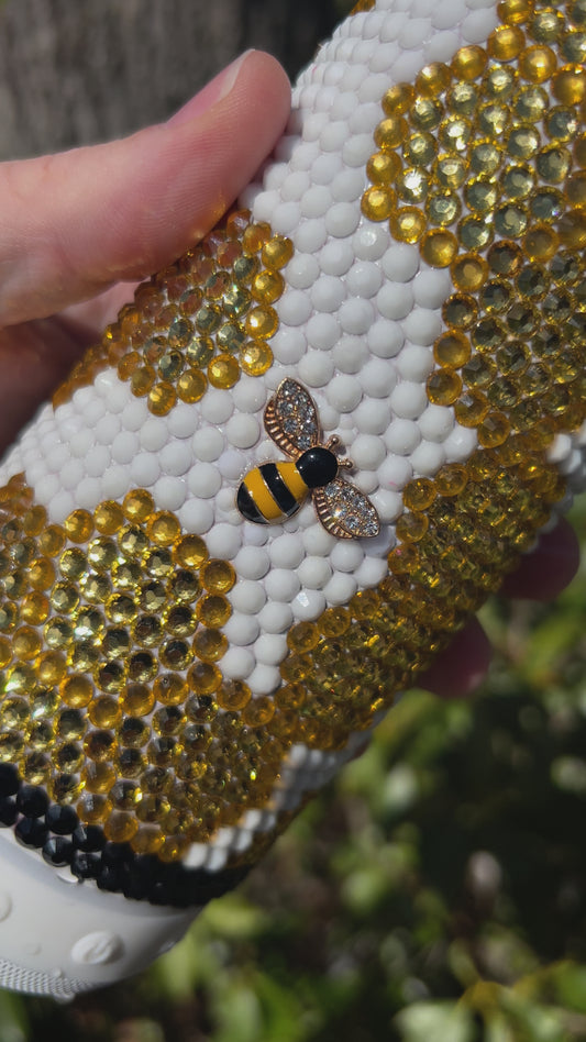 20 oz Speaker Honey Bee Embellishment Rhinestone Drinking Tumbler Ready To Ship by