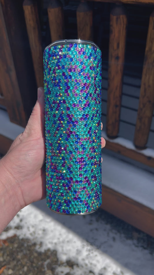 20 oz Spiraling Embellishment Rhinestone Drinking Tumbler Ready To Ship